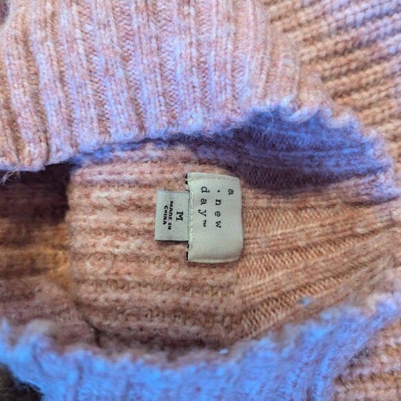 A New Day Oversize Pink Cable Knit Chunky Pullover Sweater Size M - Picture 6 of 6